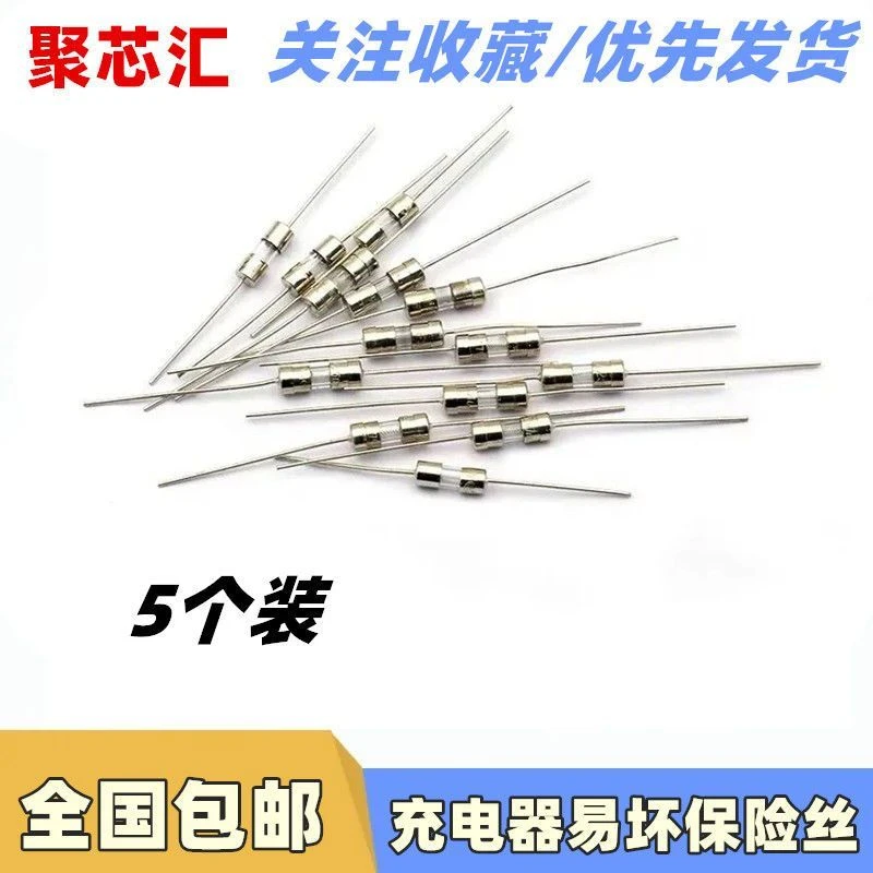 电动车充电器易坏保险丝2A/3/4/5/6.3/8A 2*50V 3*10MM带引脚 5只
