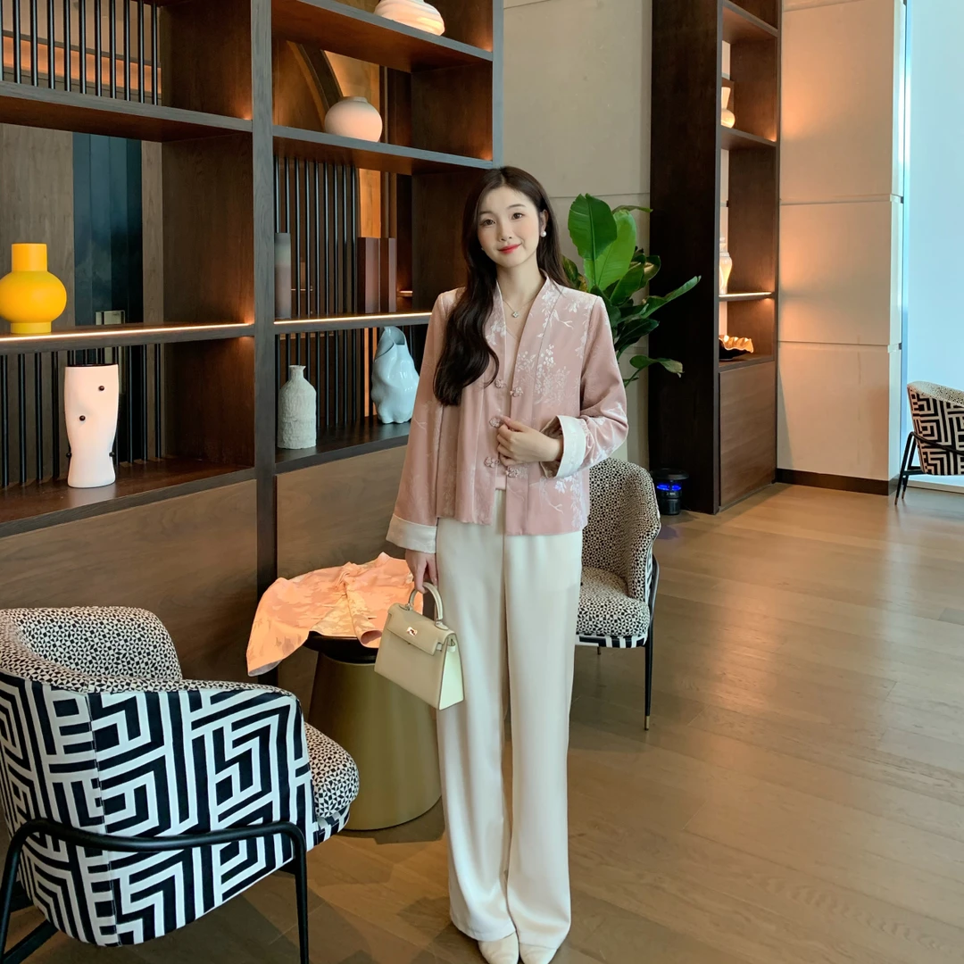 Candy Cloud清 千里婵娟 高奢黄金丝绒新中式显贵外套上衣WT102/5