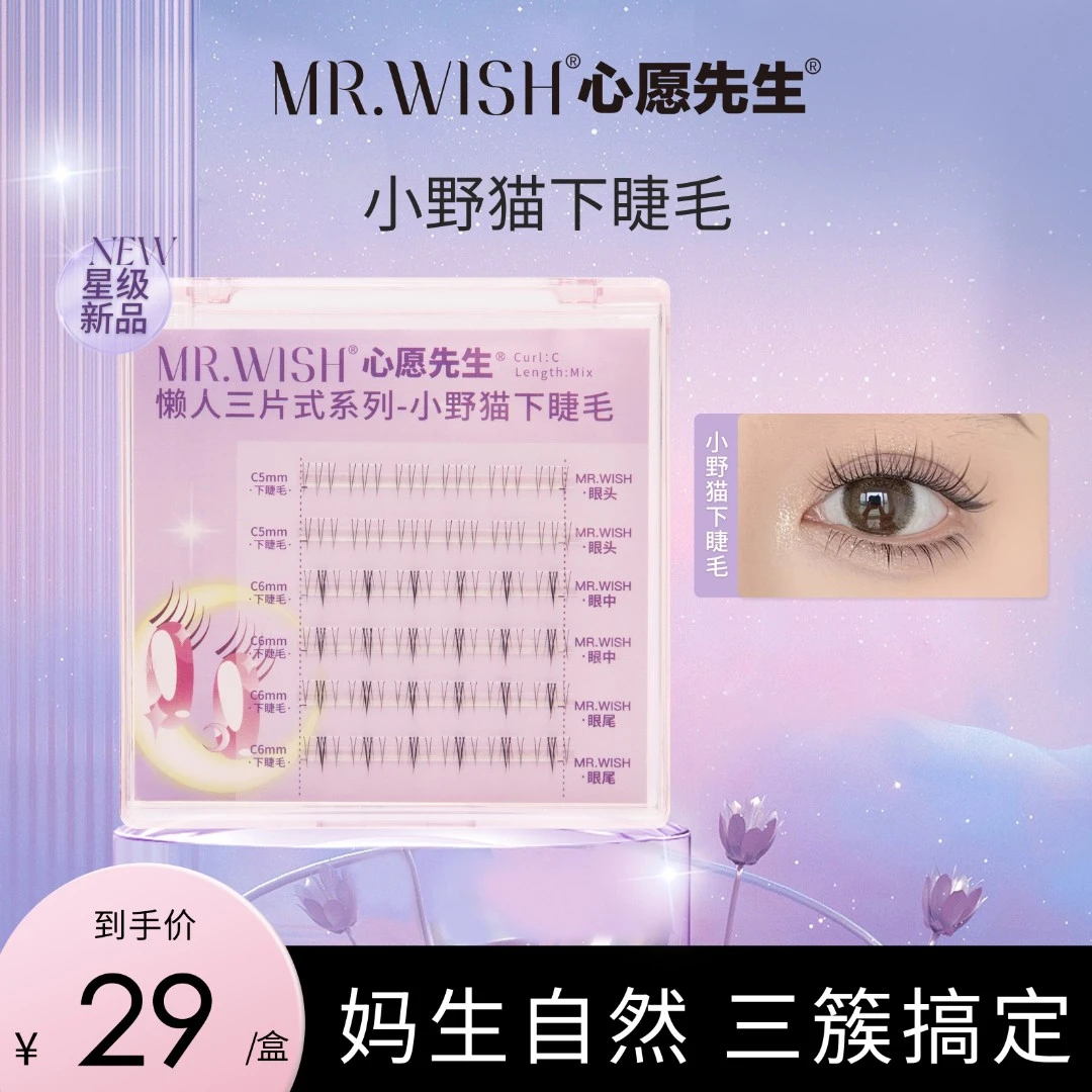 Mr.wish/心愿先生小野猫下睫毛懒人自然仿真睫毛DB-L