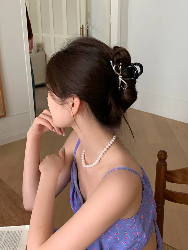 巨能抓~金属蝴蝶结抓夹女后脑勺发夹盘发抓夹子高级感鲨鱼夹头饰