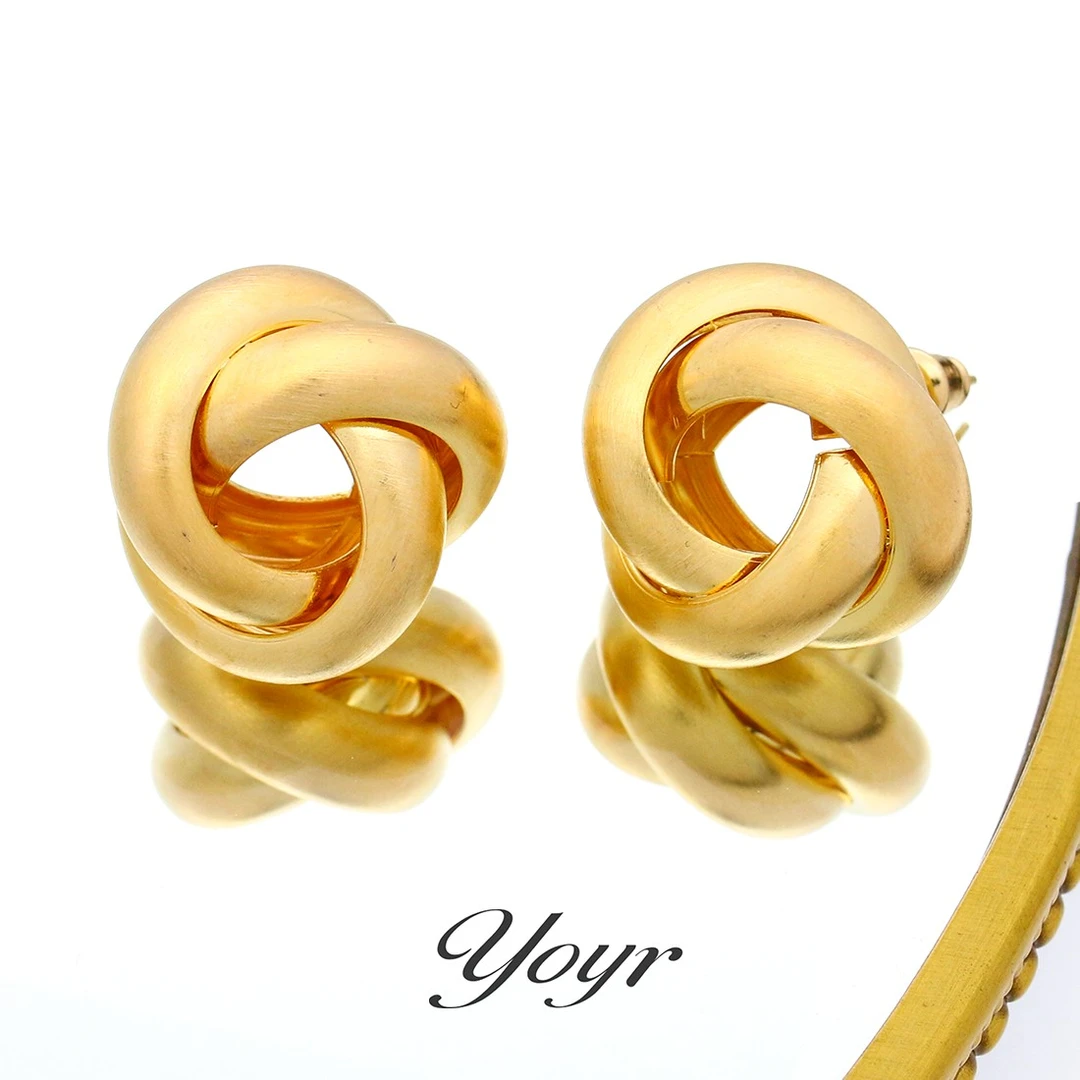 YOYR 铜合金耳饰 精工中古风如意耳钉复古气质耳环