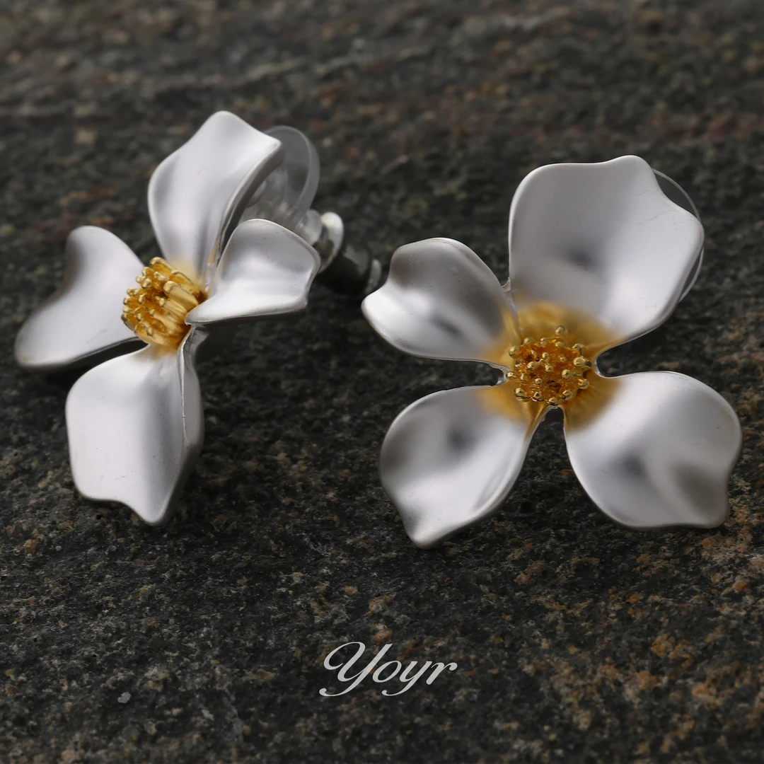 YOYR 黄铜耳饰 【秦可儿Kerr专属】栀子花气质轻奢个性高级感耳环