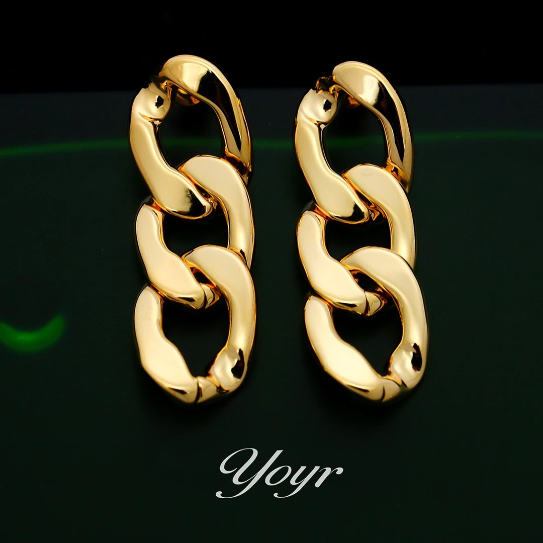 YOYR 铜合金耳饰 环环相扣耳钉【粉丝福利】极简冷淡风质感耳环