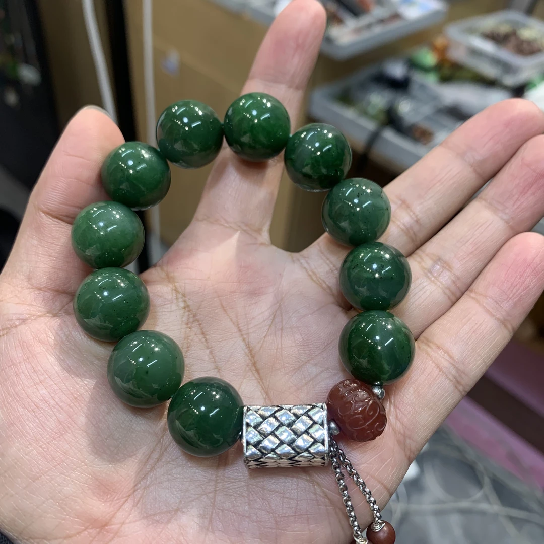 和田玉精品碧玉手串手链