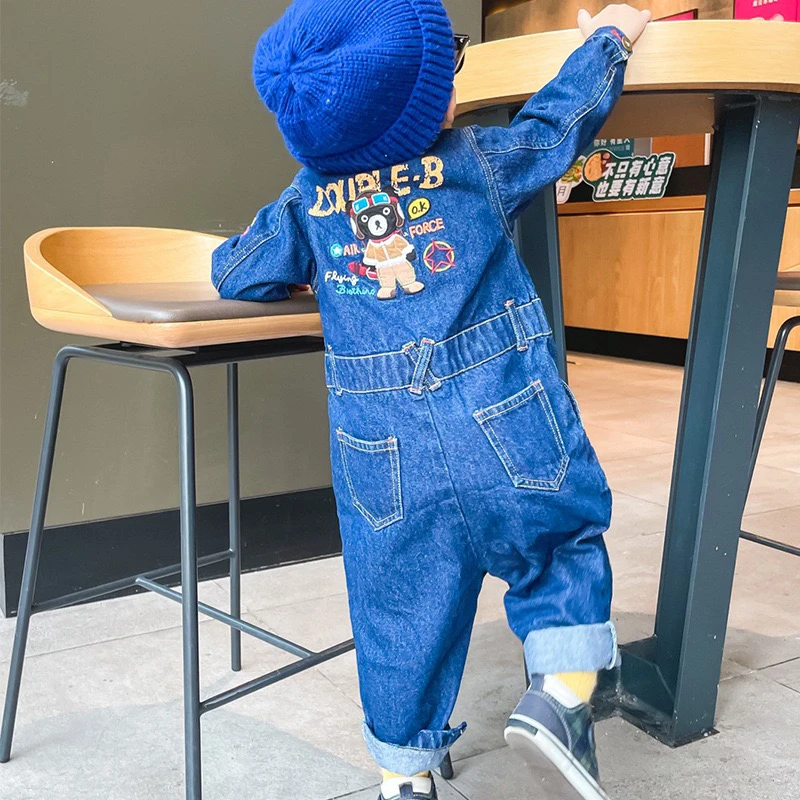 【退货扣5圆】Miki飞行员牛仔连体外套牛仔裤