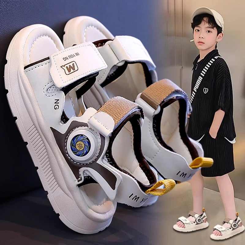 ABC男童凉鞋2024新款夏季中大童学生软底防滑儿童韩版小孩沙滩鞋