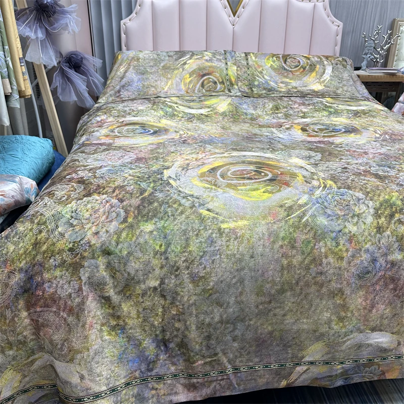 安羽婷高端欧式提花四件套四季通用款床品加厚亲肤轻奢