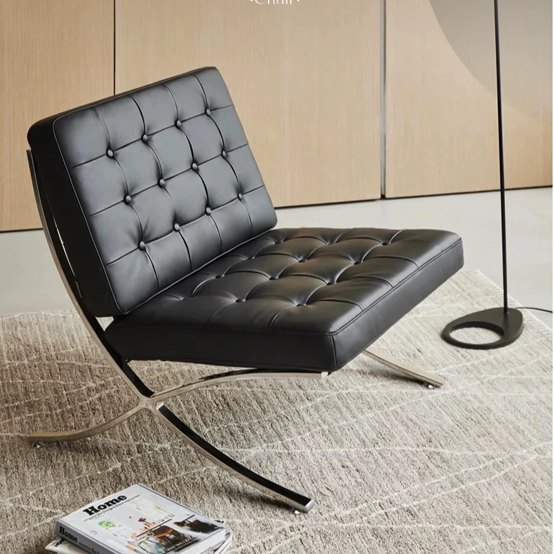 巴塞罗那椅设计师休闲单人沙发极简轻奢高端客厅懒人阳台休闲躺椅