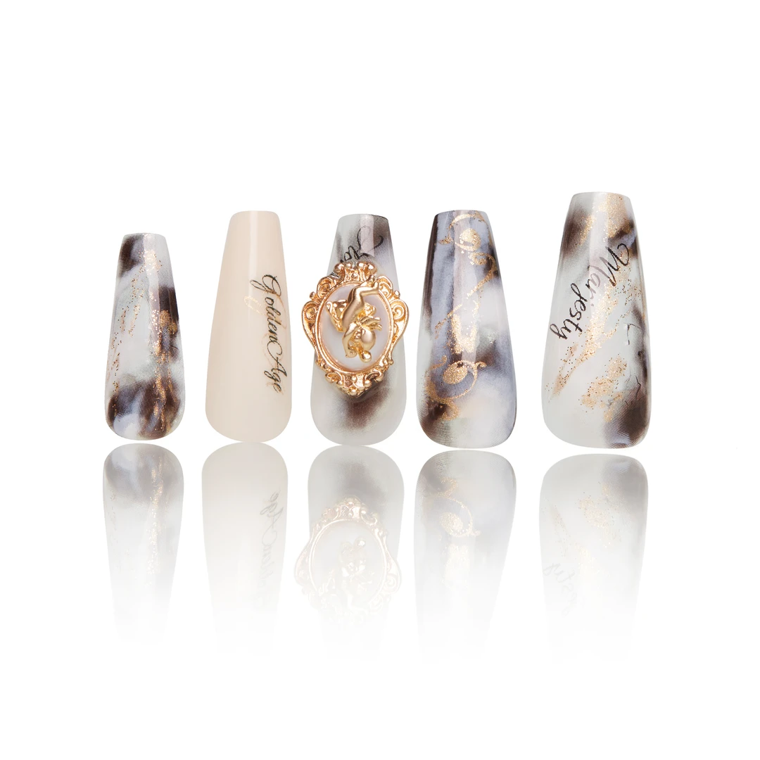 幻调Golden Years 鎏金岁月 | 复古油画元素人文寓意穿戴美甲752