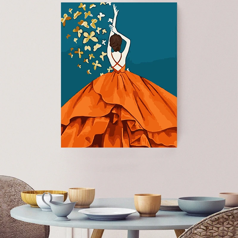 DIY数字油画高质量颜料画布风景人物手工减压diy填色油画