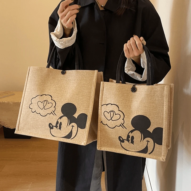 帆布包包女手提包大容量托特包2024新款时尚外出通勤麻布手提袋子