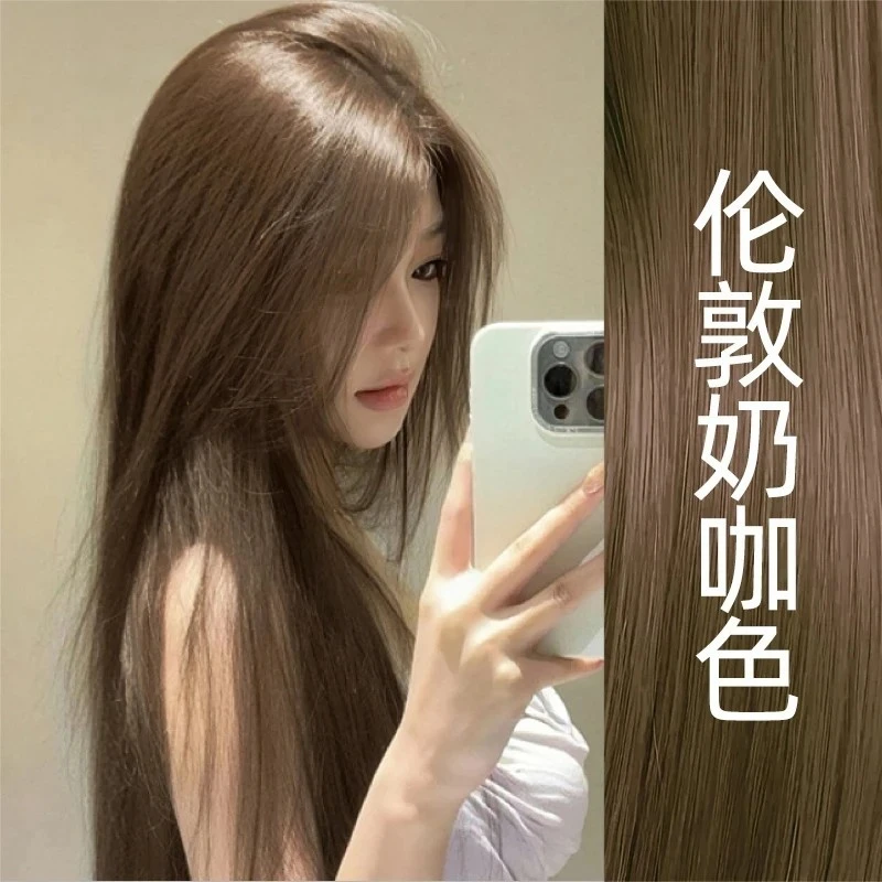 OKSC咖啡色染发剂伦敦奶咖染膏熔岩榛巧亚麻棕黑茶流行色显白男女