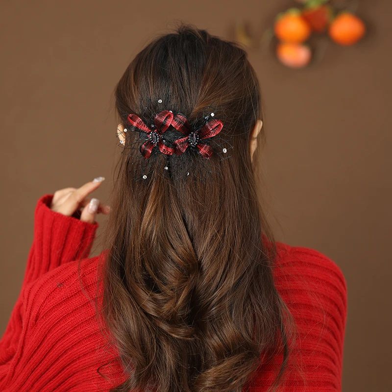 氛围感配饰高级感弹簧夹头发夹子气质后脑勺盘发发卡半披发一字夹