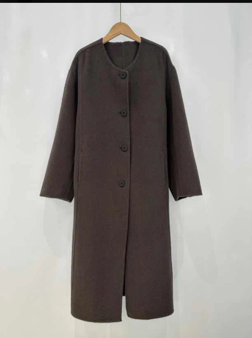 【一眼万年】中秋限定中长款骆驼绒双面呢大衣宽松韩版纯色冬季