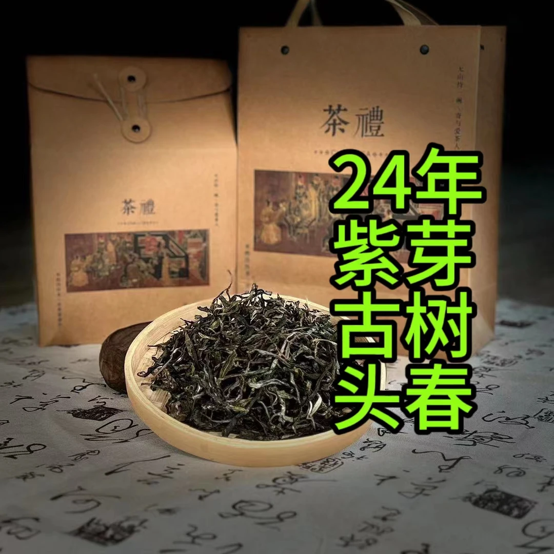 24年紫芽高山古树头春普洱生茶散茶
