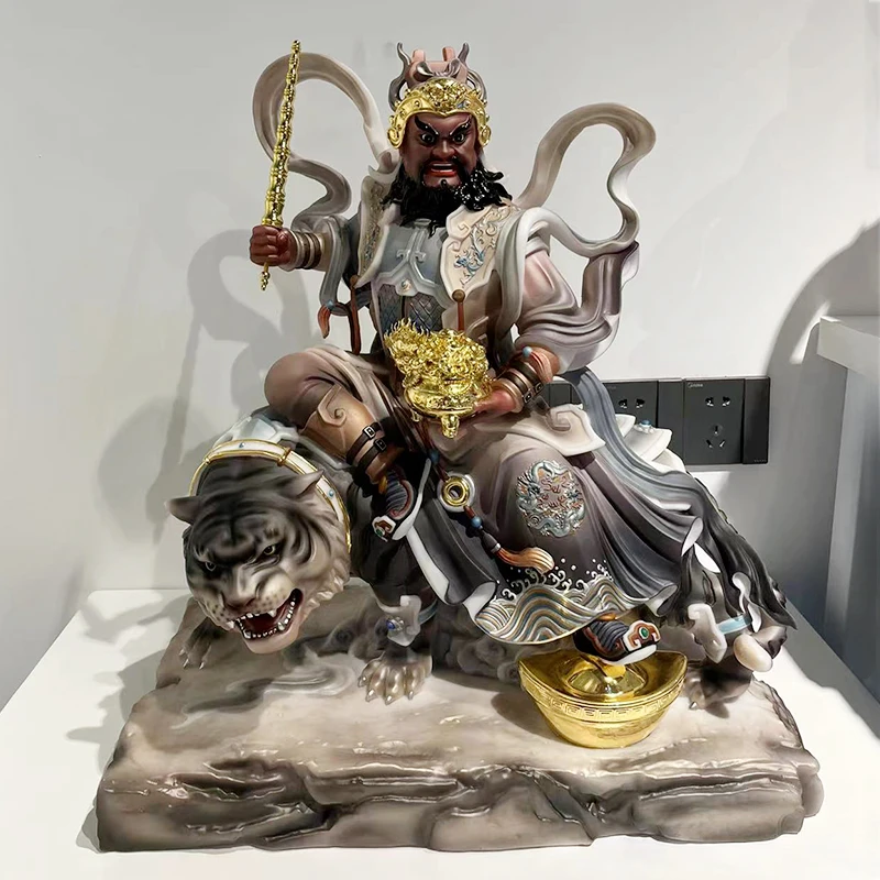 大善缘武财神赵公明骑虎像客厅办公室摆件装饰送礼工艺品