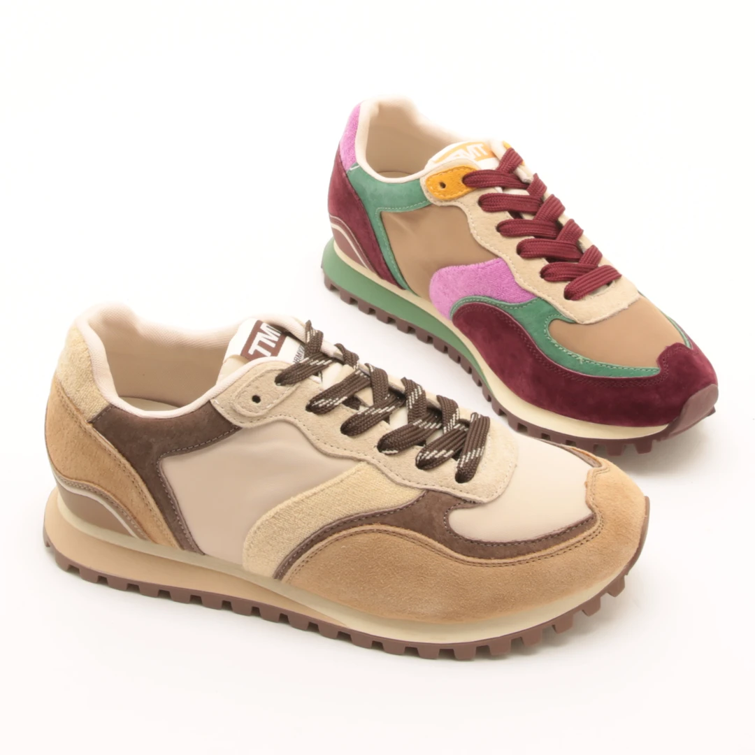 4820秋季新款系带休闲运动德训鞋撞色女复古休闲运动阿甘鞋