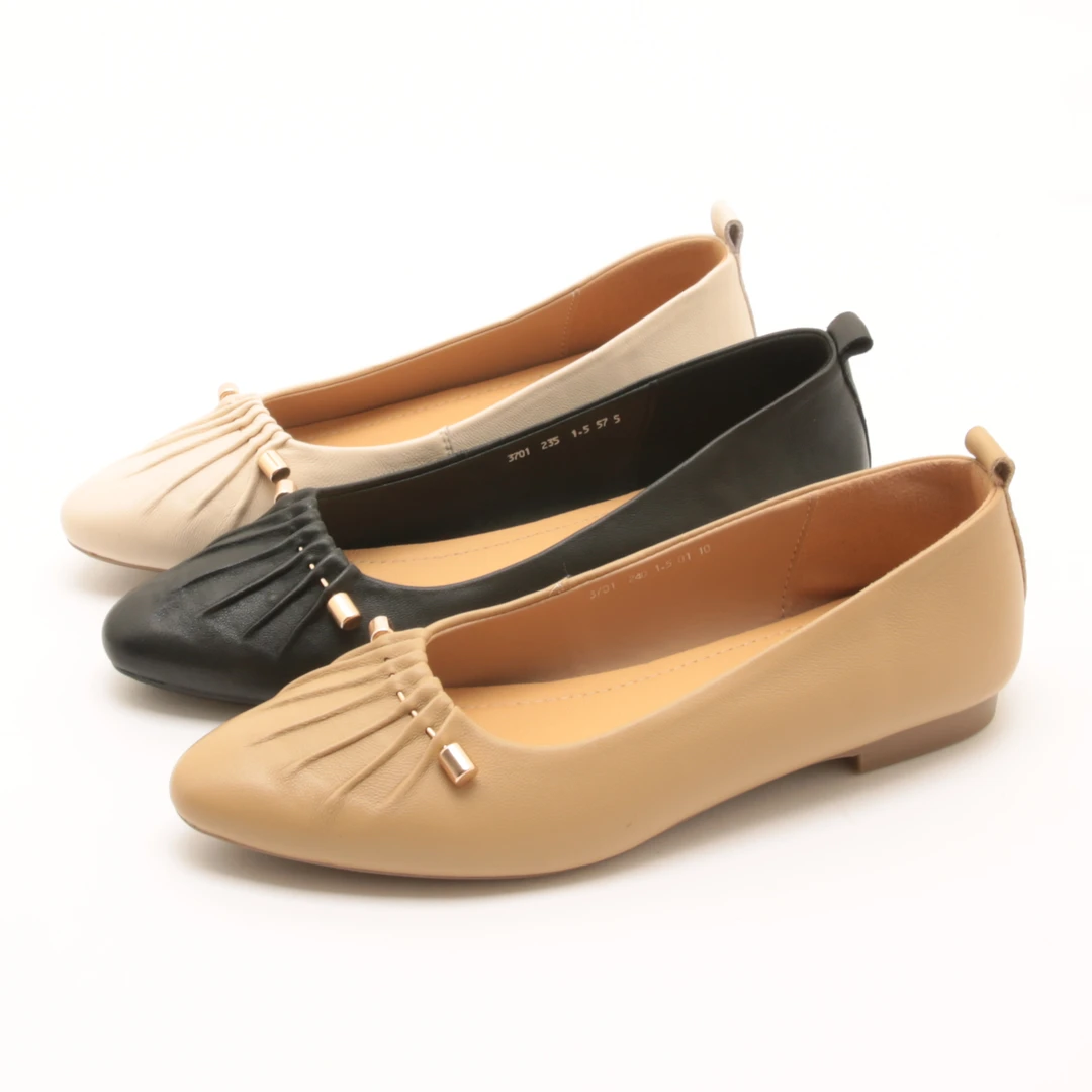 4843春秋新款尖头浅口舒适软底单鞋女一脚蹬时尚通勤小皮鞋