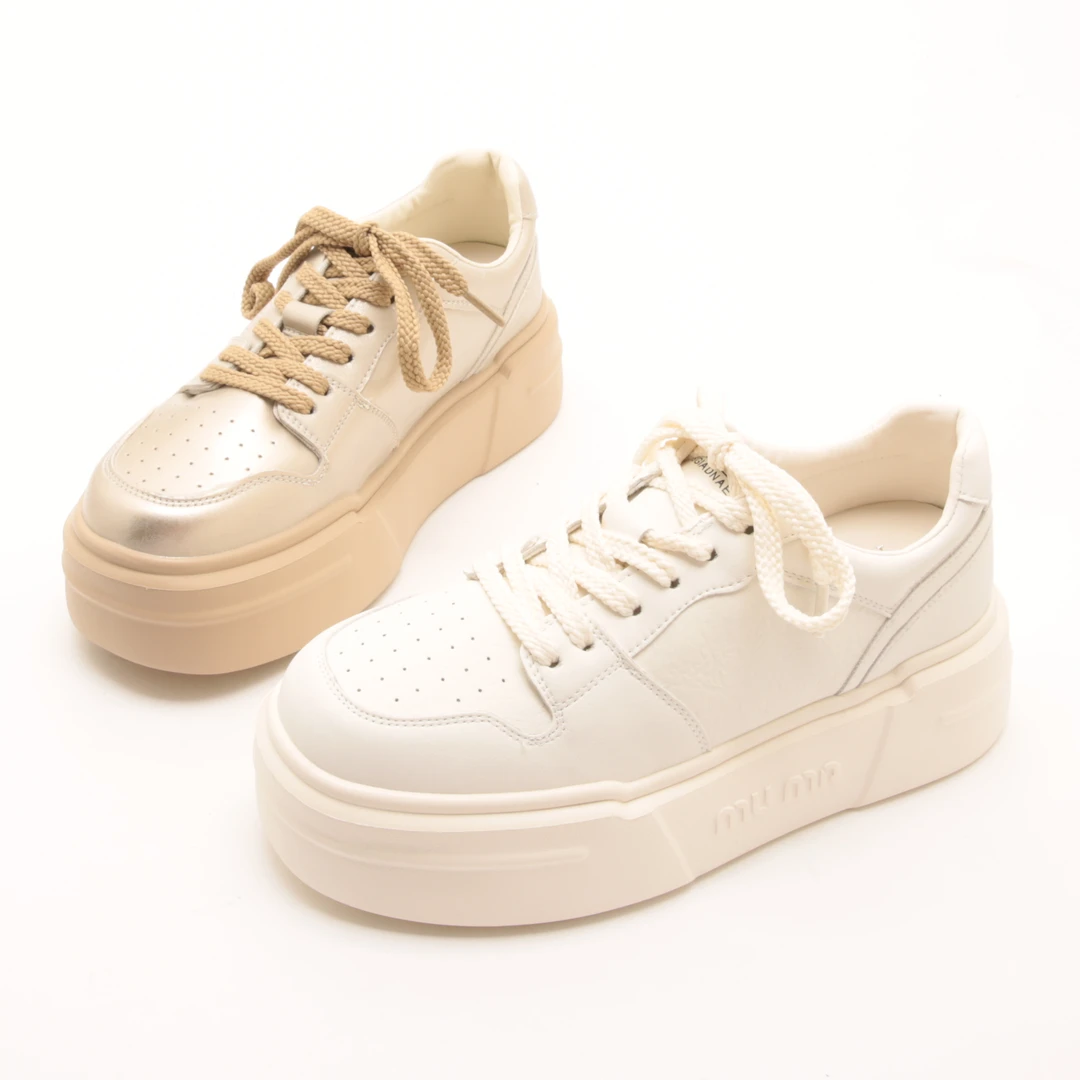 5162秋季新款系带圆头板鞋女轻便厚底显瘦小白鞋增高休闲鞋