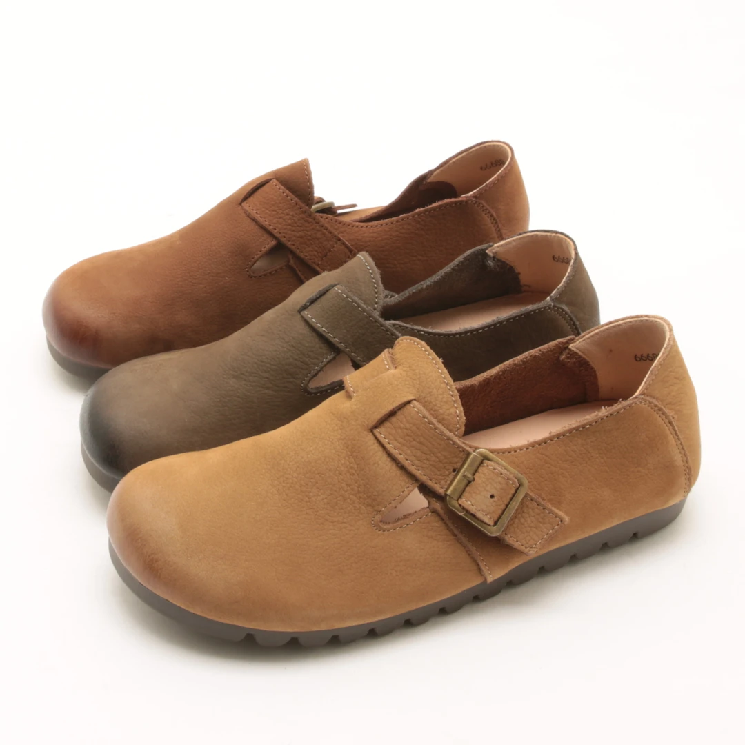 5439秋冬新款圆头软底软面勃肯鞋女全包单鞋平底舒适孕妇浅口单鞋