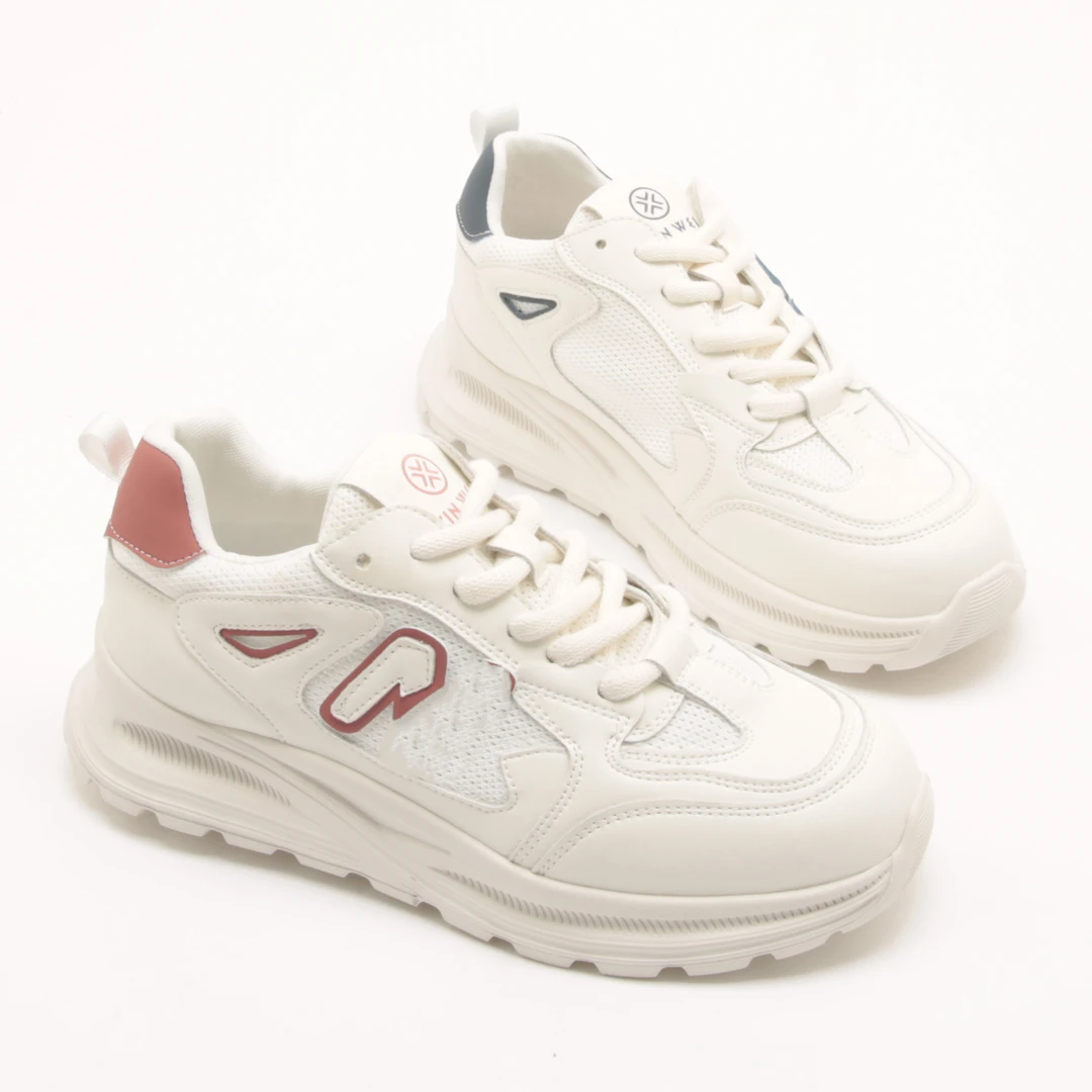 2024春夏新透网真皮阿甘鞋透气小厚底运动休闲鞋百搭单鞋女985-3