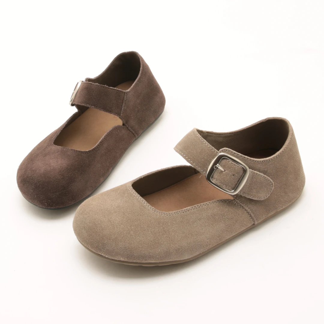 5066春秋新款芒果头平底勃肯鞋女吐司鞋泡芙鞋魔术贴玛丽珍单鞋