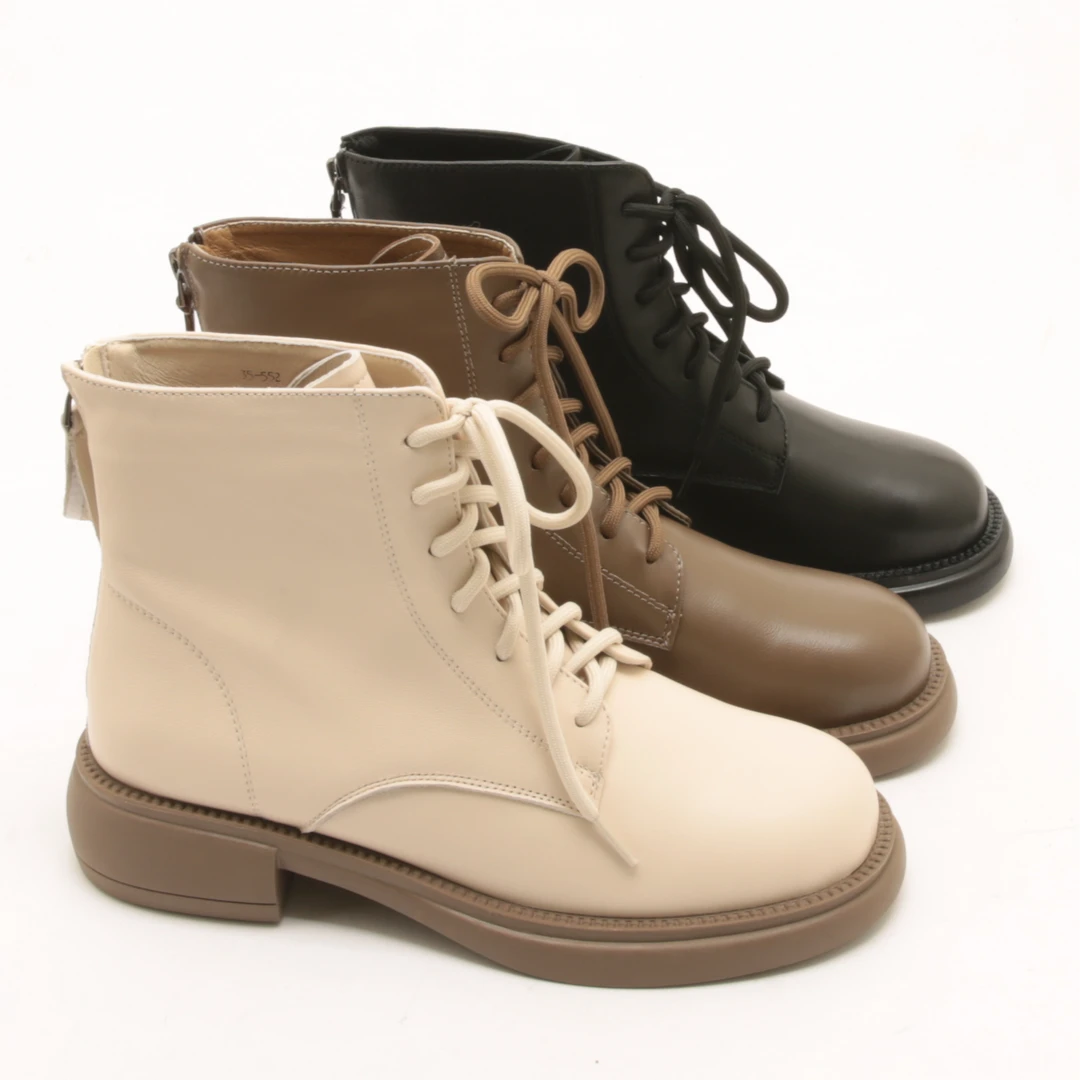 4183秋冬新款复古圆头马丁靴女款小个子英伦风短靴显脚小靴子