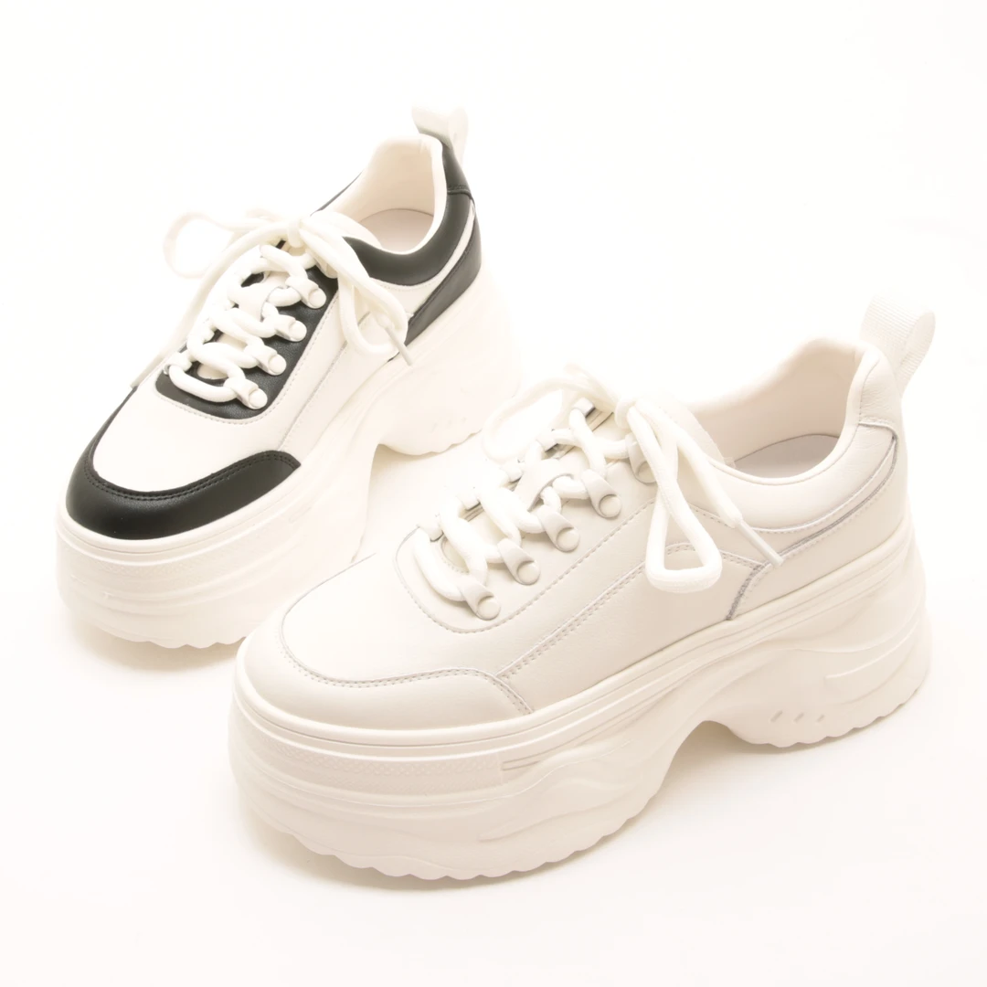 5167秋季新款真皮增高小白鞋女松糕厚底运动休闲鞋百搭小个子女鞋