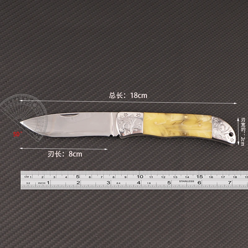 【蛤珀】镜光面高硬度锋利家用户外切削小刀