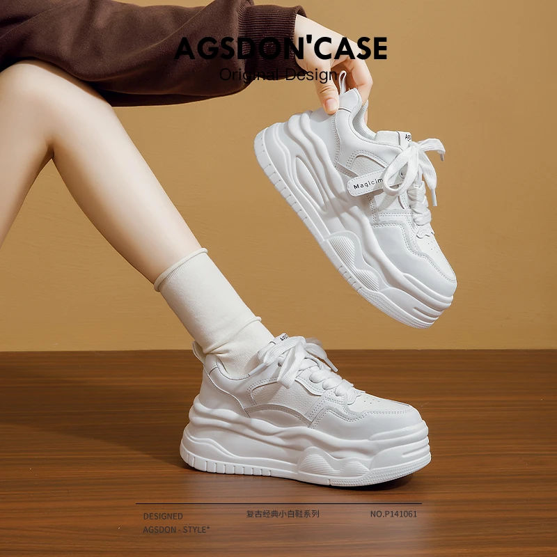 奥古狮登厚底小白鞋女款2025爆款专柜正品休闲增高板鞋百搭运动鞋