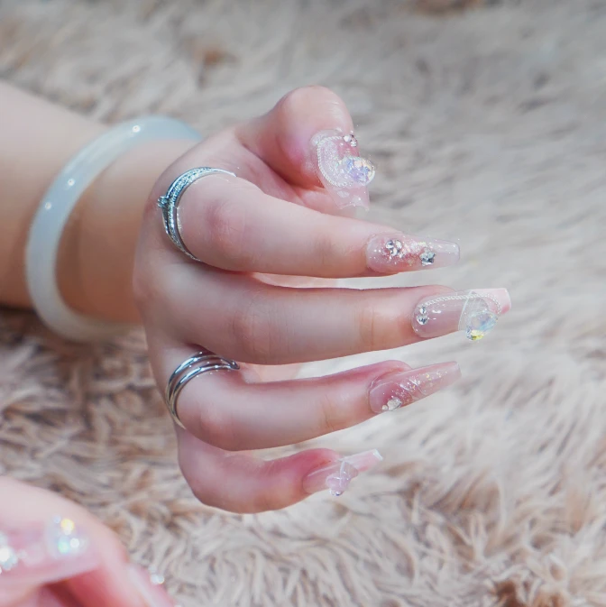 表妹 纯手工穿戴式长T美甲气质百搭ins春季高级感便携女人礼物