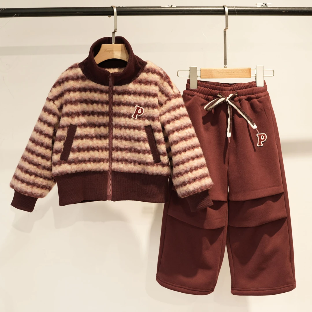 【苏格马可】2024年秋冬原创设计新款韩系女童时尚轻奢洋气加厚套装