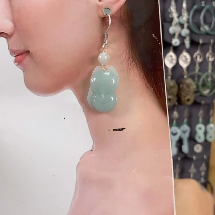 【闪购商品】翡翠耳饰未镶嵌a****?X20