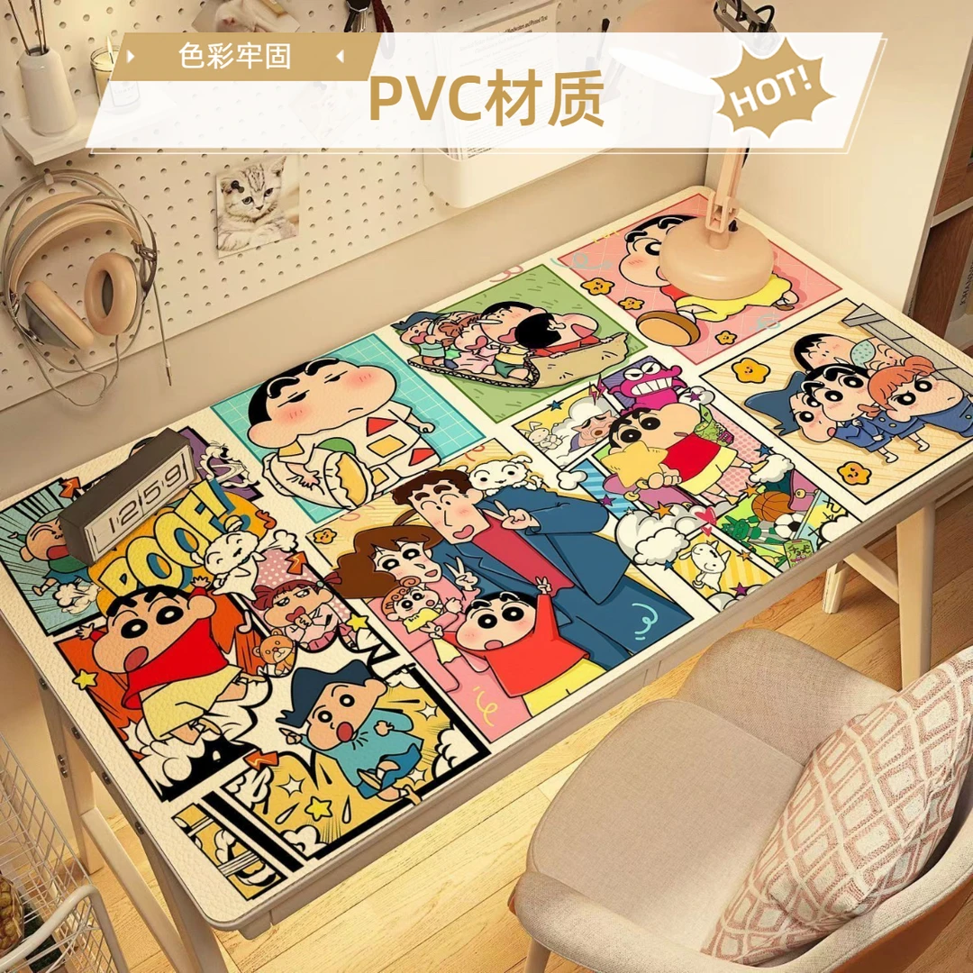 蜡笔小新PVC桌垫动漫可擦学习桌垫电脑桌垫防水茶几垫办公桌垫子