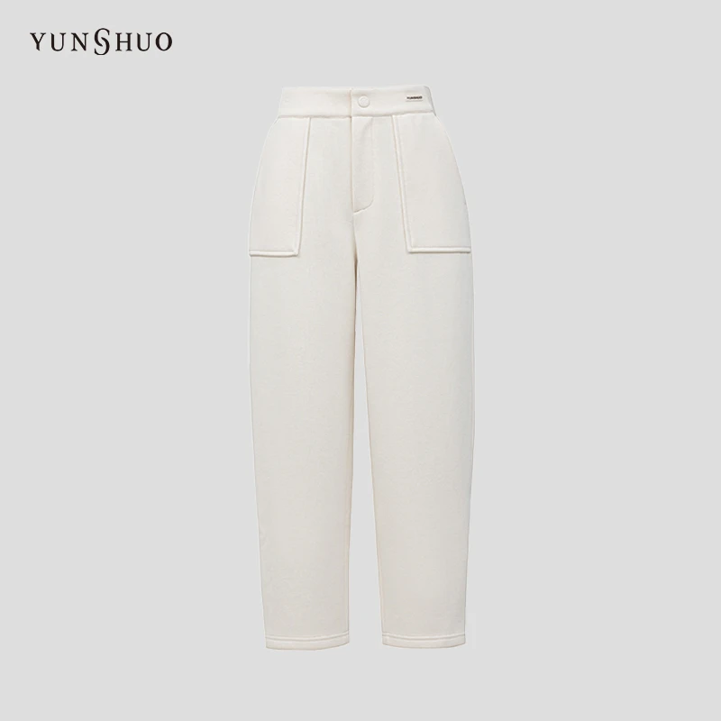 YUNSHUO哈伦裤女高腰冬季新款宽松显瘦直筒休闲裤子198002