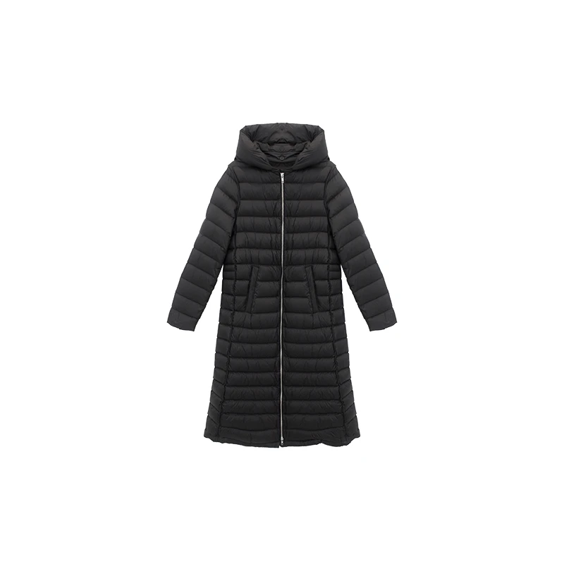 【柏栗良品】冬装新品~连帽可拆卸95白鹅绒长款羽绒服外套87032