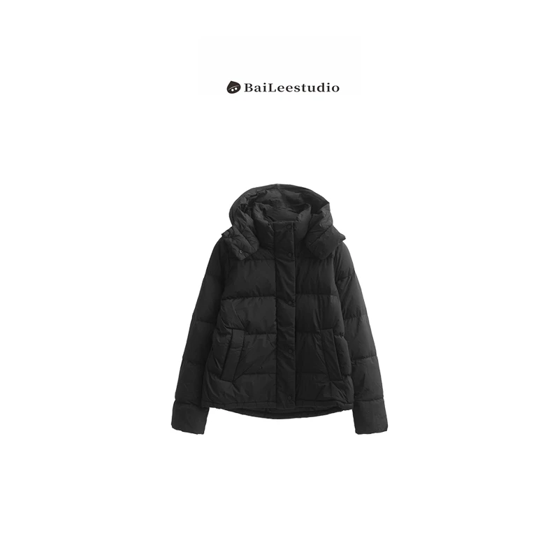 【柏栗良品】秋冬新品~80灰鹅绒 连帽羽绒服LU