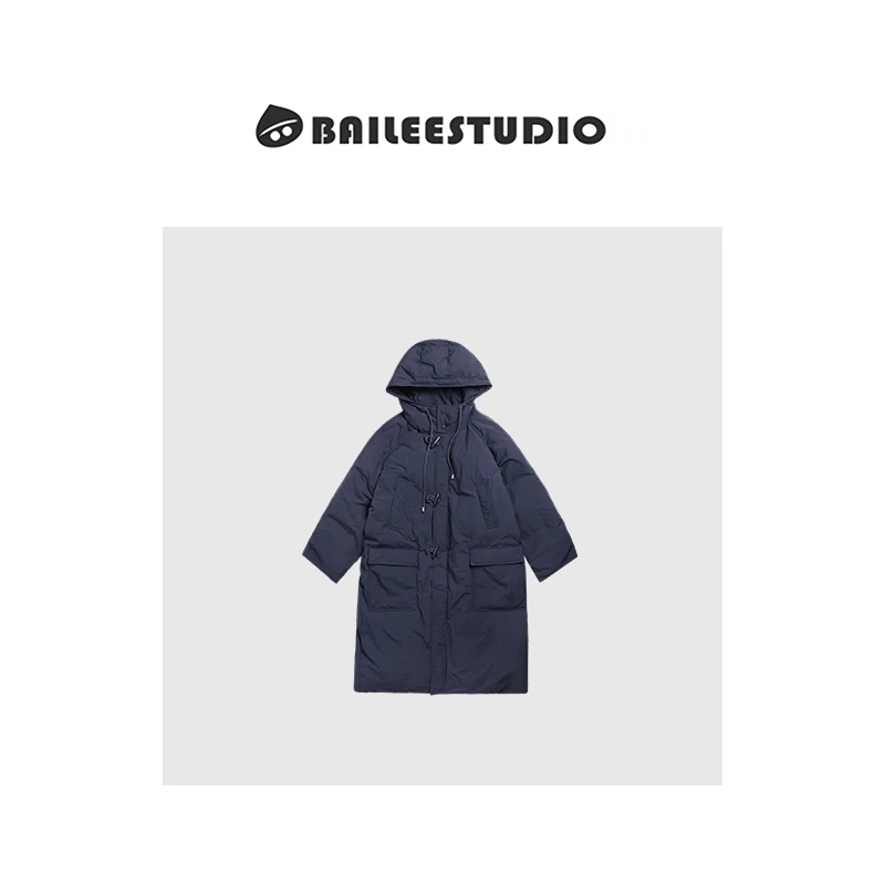 【柏栗良品】秋冬新品~冬季女装连帽羽绒服中长款保暖时尚简约2451