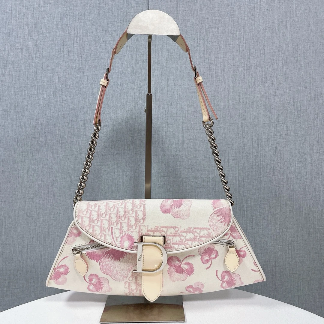 95新 DIOR/迪奥 0839迪奥/Dior 中古三色堇腋下包 04年