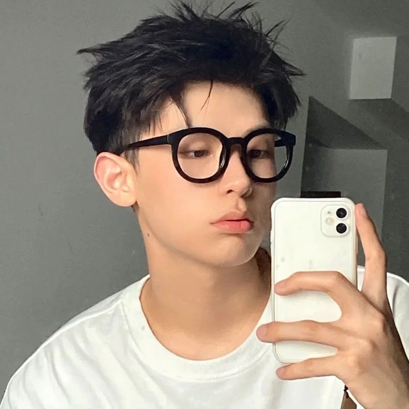 黑框眼镜男粗大框韩版潮流近视可配度数圆框显脸小装饰平光镜护眼