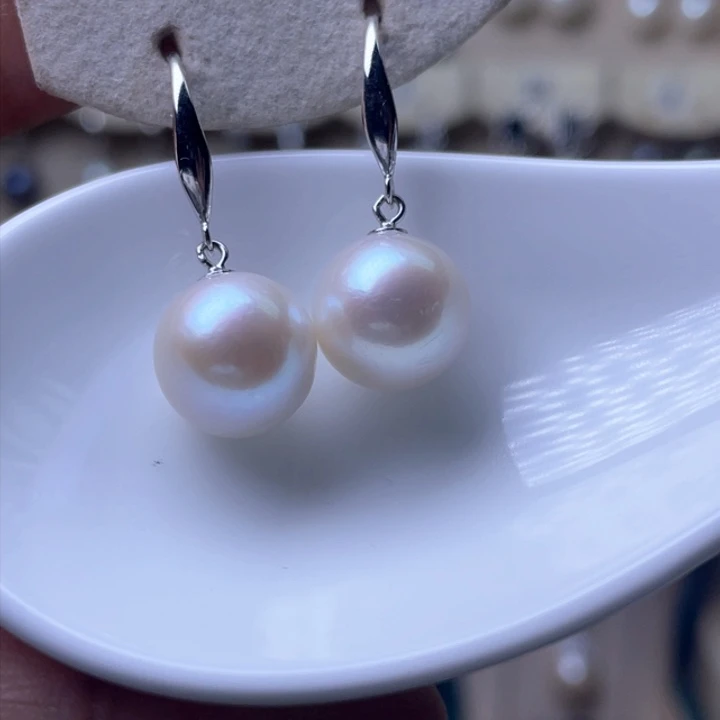 淡水珍珠耳环银S925镶嵌