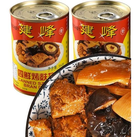 建峰四鲜烤麸罐头下饭菜四喜烤麸凉拌冷菜方便速食0g笋