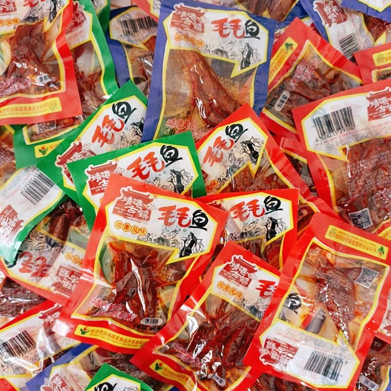靖港古镇毛毛鱼香辣山椒即食鱼零食麻辣小吃湖南特产散称小包笋1g