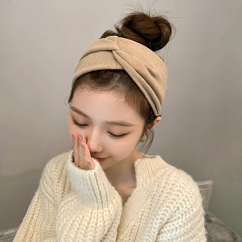 韩国网红2025年新款秋冬日常外戴宽边洗脸束发带高级感发箍头套女