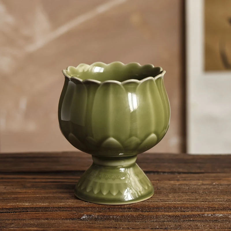 【静姐小院】秘色绿色莲花建水随机发一个（Q2686）容300cc高11cm