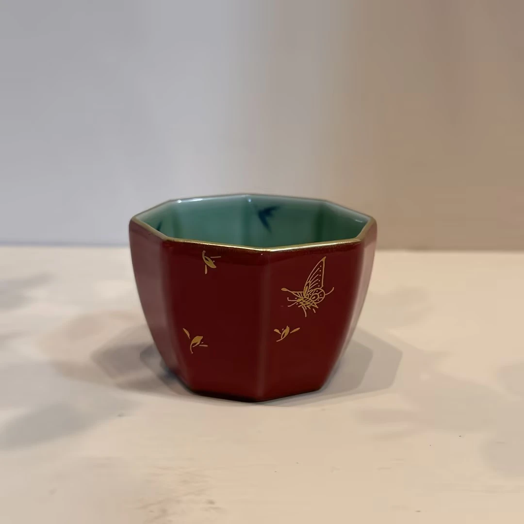 【静姐小院】玫瑰红八方杯（华隐S0756）