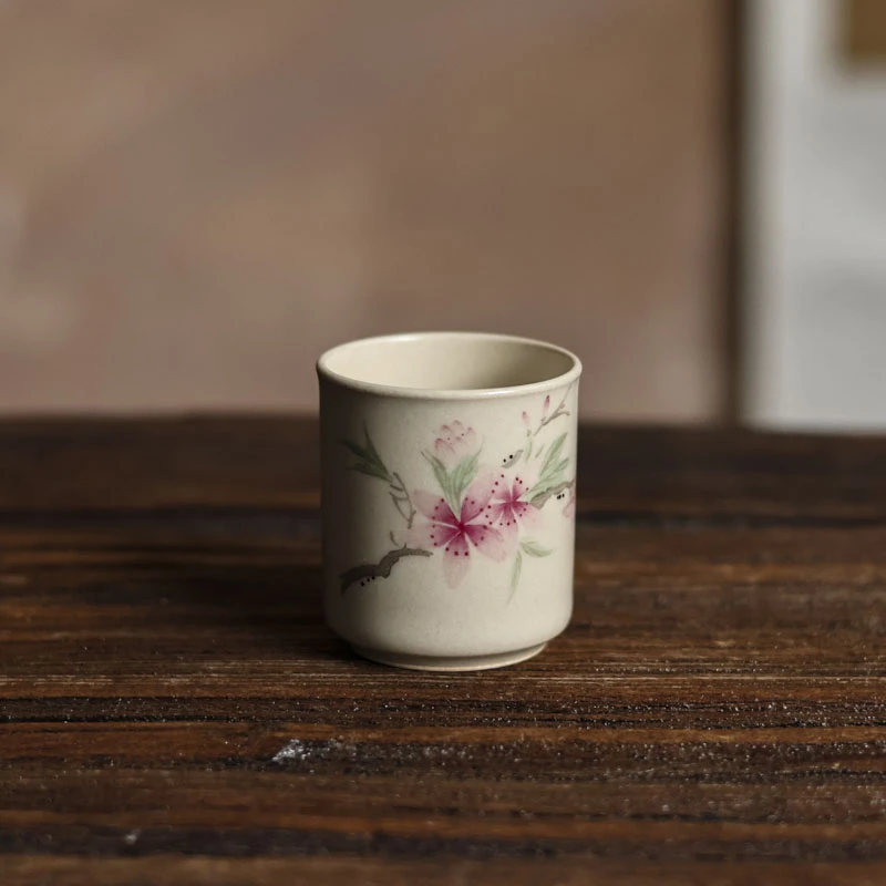 【静姐小院】桃花直筒杯（拙溪S0131）40CC