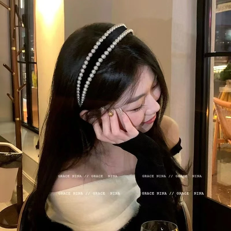 小香风超仙珠珠发箍法式复古头箍气质外出简约发卡网红发饰117