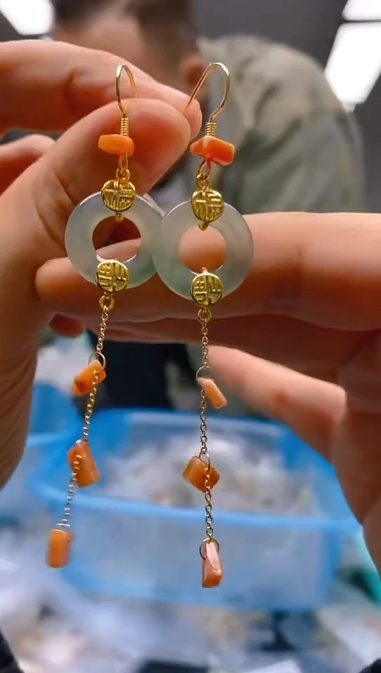 【闪购商品】翡翠耳饰未镶嵌0285翡翠耳钩·多样性发货