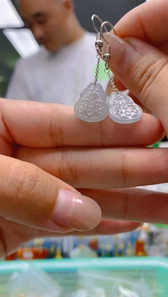 【闪购商品】翡翠耳饰银S925镶嵌288翡翠耳钩